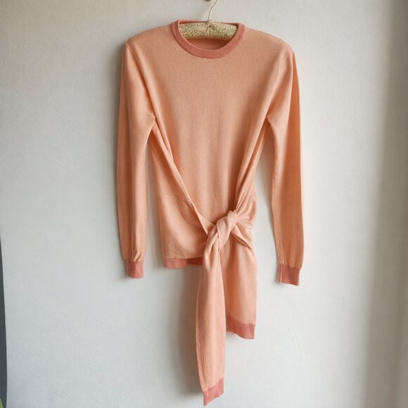 Maje Meryla Peach Tie-Waist Wool Sweater - Sz M - WORN ONCE - Picture 2 of 16